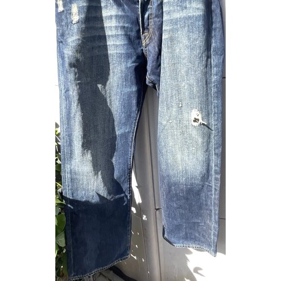 Vintage Ed Hardy Denim Jeans Distressed Look Designer Fashion Mens Size 40x32 - Picture 4 of 15